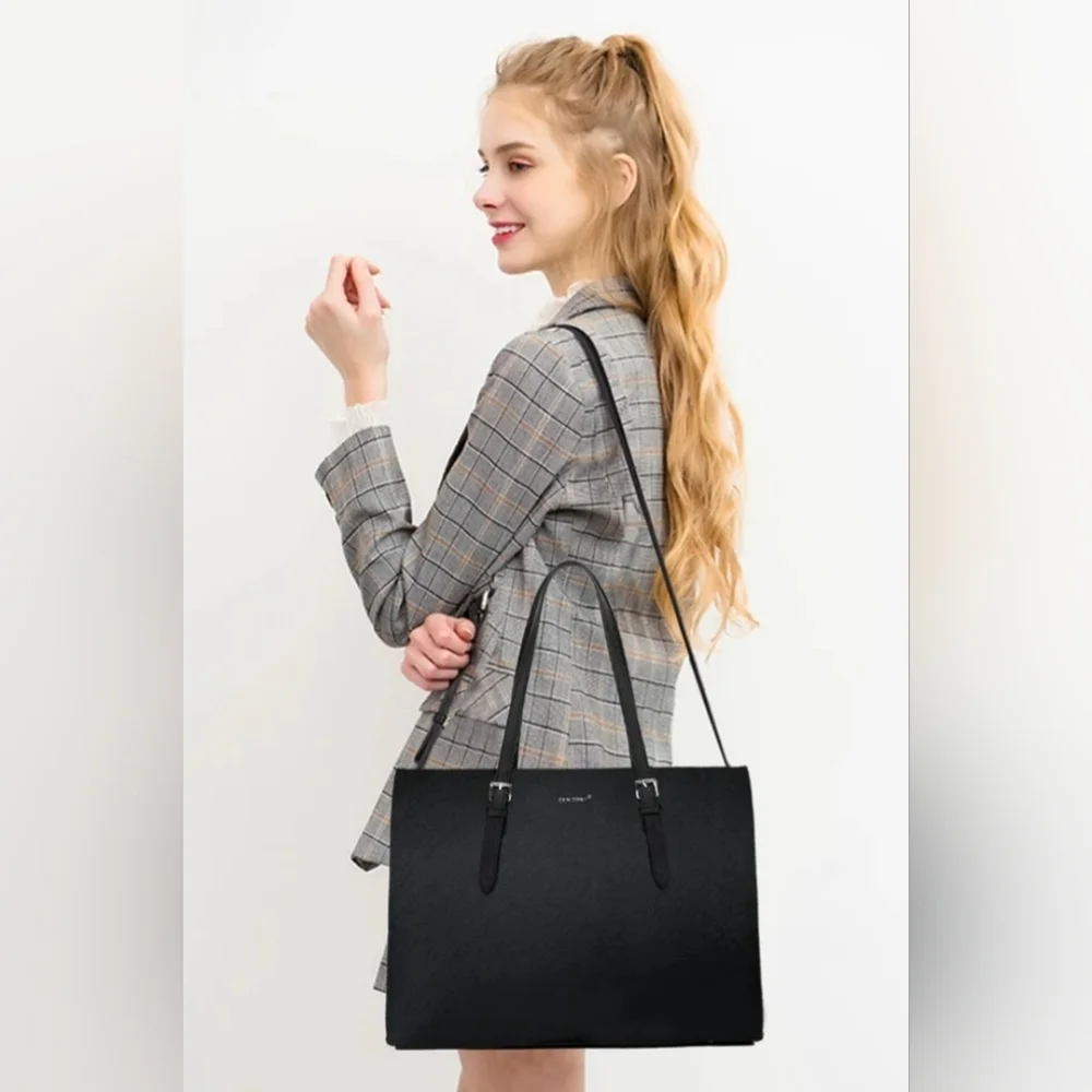 Tan Tomi Laptop Tote/ Shoulder Bag